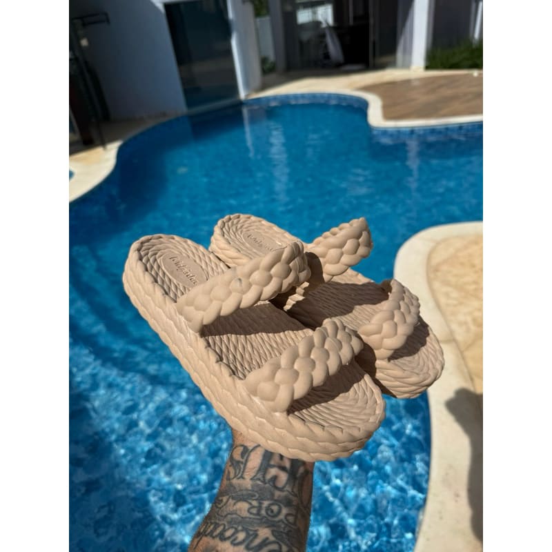 Sandália Plataforma 2 Trança Tendência Blogueira Moda - Envio Rapido